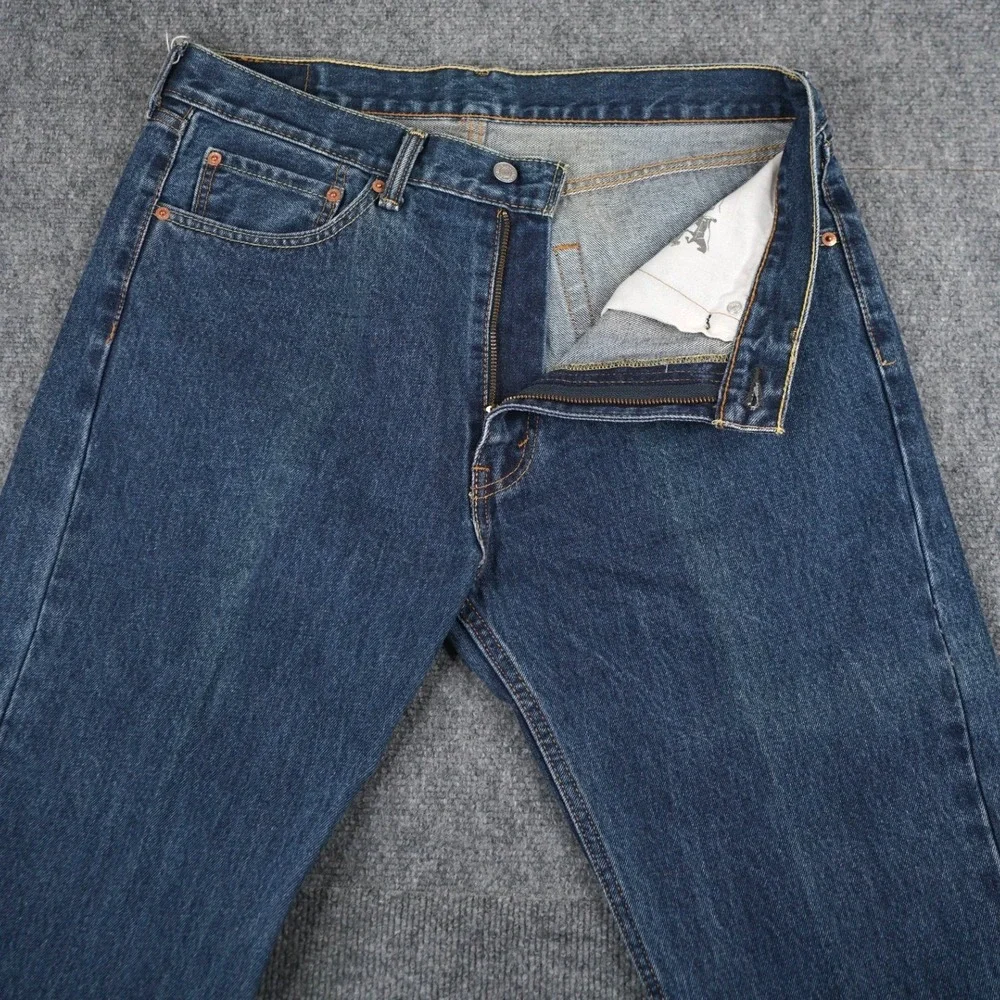 Levi's 505 Regular Fit Jeans Mens 36x32‎ Blue Straight Leg Denim Pants